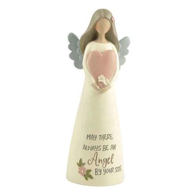 China 2020 Europe Hot Sale Resin Figures Statue Angel wwith Heart for sale