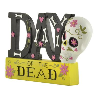 China Europe hot sale DAY plaque w/skulsl head on base perfect choice for fall gifts for sale