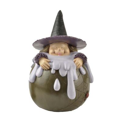 China MOQ Handmade Small Resin Halloween Crafts Witch Home Decor Figurine for sale