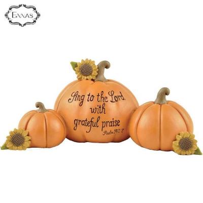 China Other factory resin Halloween figurine handmade ployresin pumpkin for home decoration for sale