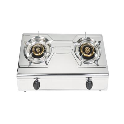 China Hotel Competitive Price Double Burneru Stainless Steel Commercial Cooktop Gas Stove for sale