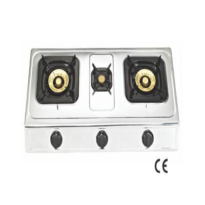 China Hotel Competitive Price Three Head Oven Kitchen Chinese Gas Stove Electric And Gas Stove for sale