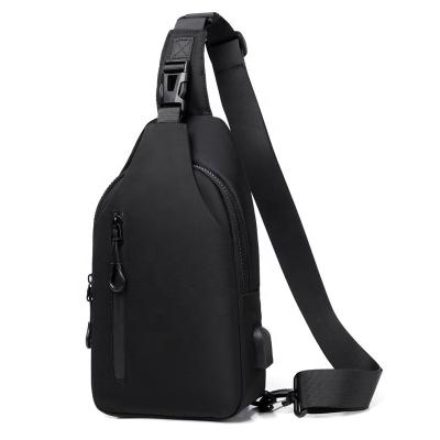 China Portable Multifunction Crossbody Bags Men Usb Charging Chest Pack Messengers Sling Bags Water Repellent Shoulder Bag 2023 for sale