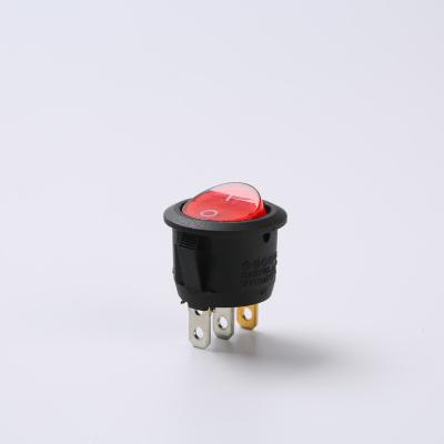 China Electrical equipment KCDR13-112 hot sale3 pin push button rocker switch with KCD lamp illuminated rocker switch LED T85 for sale