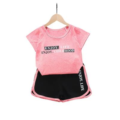 China 2022 QUICK DRY Hot Sales Children's Two-Piece Sleeve Set Leisure Short Running Quick Dry Clothes Sportswear Suit for sale