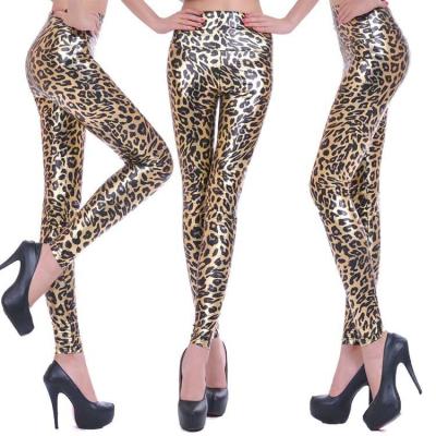 China Nan-Tchang Auyan high-waisted women antibacterial candy color multicolor bright leather imitation pants leggings with pocket for sale