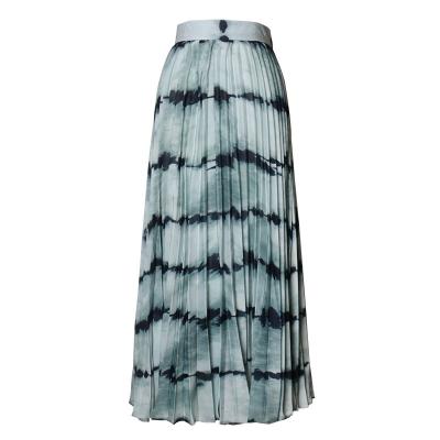 China New Fashion Breathable Dark High-waist Dyed Spring Retro Striped Pattern Skirts Pleated Skirts for sale