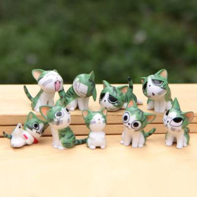 China Cat Crafts Garden Office Car Shop Decor Collectible Figurines Home Mini Cartoon Cat Decoration 8Pcs PVC Cute Miniatures Toy Figurine Lovely for sale