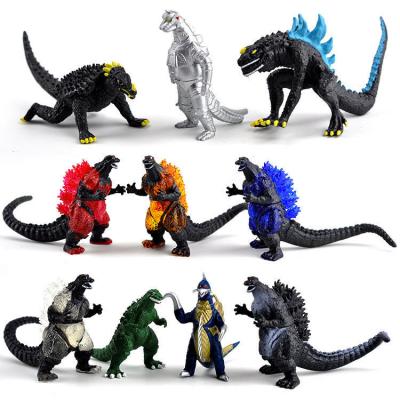 China Cartoon toy 10pcs color godzilla action number toy,wholesale and custom made multi pvc monster godzilla,monster action number for sale