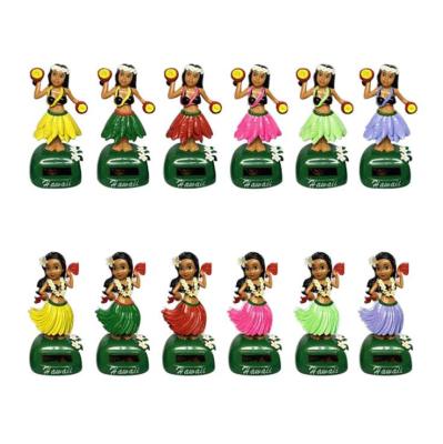 China Car Figure Solar Powered Hawaiian Polynesian Dancing Girl, Shake Shaking Figure Toy Car Dashboard Hula Dancer Doll Dancing Figure for sale