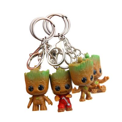 China Lovely Anime Guardian Galaxy Q version Grote Baby Treeman Key Chain PVC Figure Plastic Doll Ornaments Gifts for sale