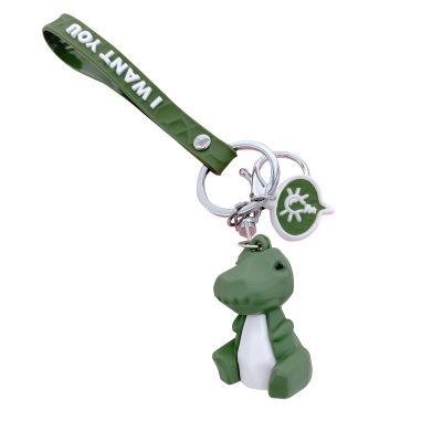 China Custom Dinosaur Cute Car Doll Fashional Souvenir Gifts Silicone Bag Key Chain Decoration Creative Gift Hanging Hanging Key Chain for sale