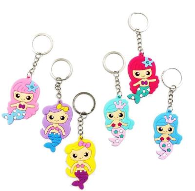 China Promotion Gift Cute Mermaid Cartoon Key Chain Key Chains For Girls Mermaid Birthday Gifts for sale