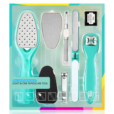 China 8PCS Finger Nail+foot Care Pedicure Tools Kit Foot Scrubber Scraper For Dead Skin, Foot File Rasp Callus Remover for sale