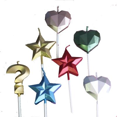 China Candles Cake Decorating Supplies Star Birthday Candle Question Mark Heart Valentine's Day Baking for sale