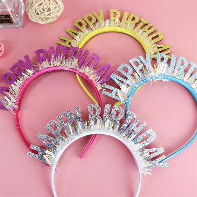 China Non Woven Fabric Party Decorations Glitter Hair Band Birthday Hat for sale