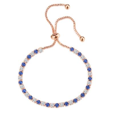 China New Tasty Adjustable CZ Diamond Cubic Zircon Chain Tennis Fashion Multicolor White Blue Bracelet for sale