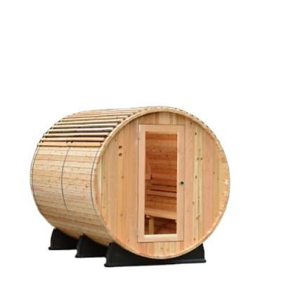 China Handy Person Cedar Wood Barrel Modern Outdoor Sauna Red Cedar Wood/6 Pin Computer Control Panel for sale