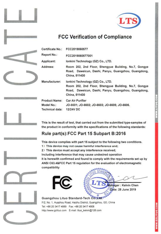 FCC - Ionkini Technology (gz) Co., Ltd.