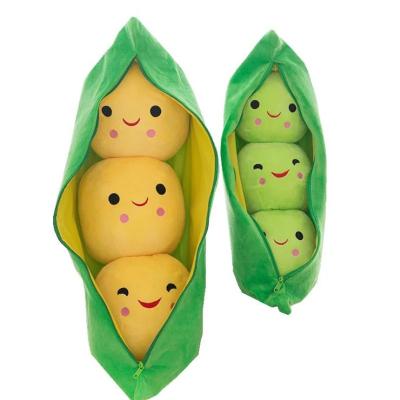 China Plush 25CM Cute children's baby plush peas filled plant doll toy children kawaii quality pea-shaped pillow toy boy girl gift for sale