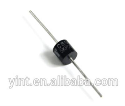 China Transient voltage suppress diode of 5KP220CA 5KP220A VR 220V VBR (min) 244V IR 2 uA PIP 13.7A Vc 371.1V P600 5KP 5000W TV THT for sale