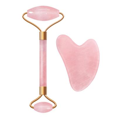 China Face Lift Beauty Product Natural Jade Stone Massage Tool Facial Roller And Gua Sha Board Set for sale