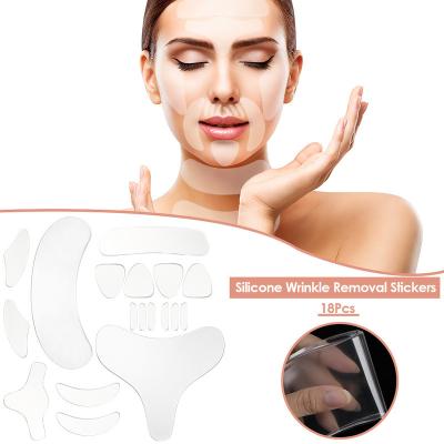 China 18Pcs Reusable Anti-Puffiness Silicone Patches Anti Wrinkle Wrinkle Removal Skin Lifting Anti Aging And Anti Darkness For Head Neck Eye for sale