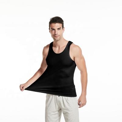 China QUICK DRY Loose Fit Long Row Curved Gym Singlet Edge Bamboo Sleeveless Sport Men's Tank Top for sale