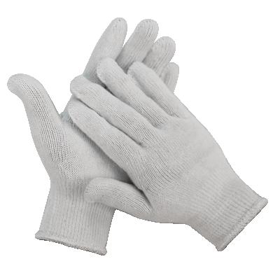 China Wholesale Natural White Heat Resistant Cotton Knitted Gloves Anti Poly Hand Slip Guantes Grill Barbecue Protector for sale