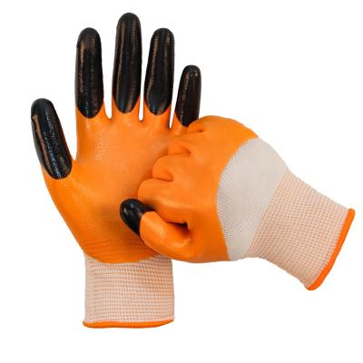 China Protective Hand Oil Resistant Gloves Oil Field Nitrile 3/4 Coated Gloves Indurial Safety Gloves for sale