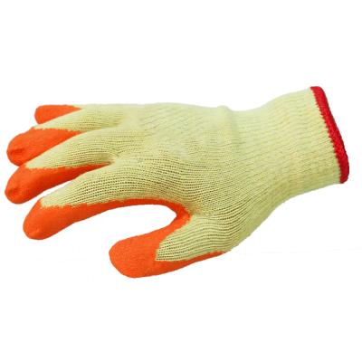 China Latex Ply Coated Garden White Cotton Knitted Orange Latex Ply Safety Work Coated Gloves Manufacturing Latex Examination Gloves for sale