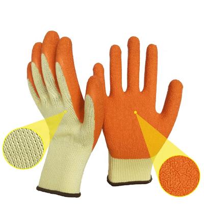 China Wholesale Hand Protective Anti-Slip Safety Finger Gloves Latex Coated Work Gloves Construction for sale