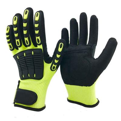 China Industry TPR Anti Impact / Heavy Duty Nitrile Mechanic Anti-Cut High Coated Work Safety Gloves for sale