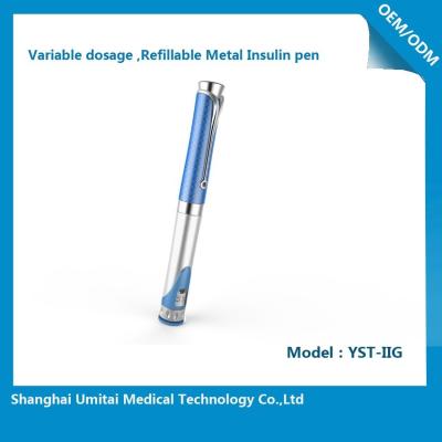 China Variables Dosierungs-Metallnachfüllbarer Insulin-Stift, Insulin-Patronen-Stift 0.01ml-0.6ml zu verkaufen