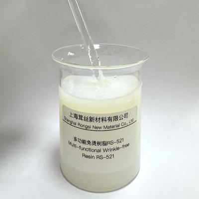 China Translucent Liquid Multi-Functional Wrinkle-Free Resin RS-521 voor verbeterde sterkte Te koop