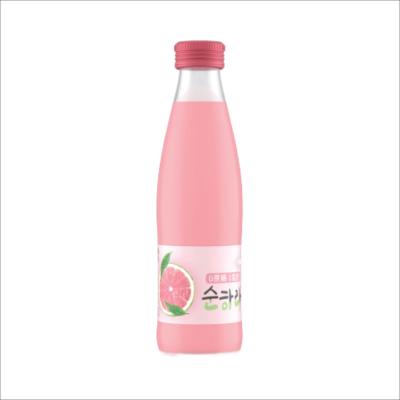 중국 240ml 0 설탕 0 지방 100% 분홍색 레몬 주스 플라스틱 병 OEM 개인 레이블 주스 음료 채우기 판매용