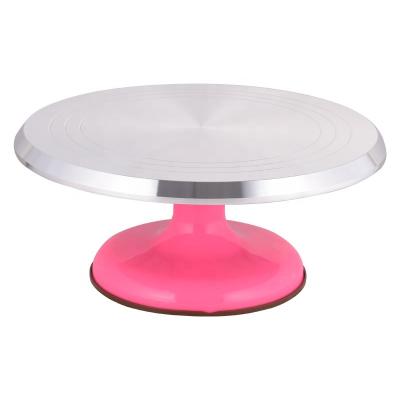 China Viable Wholesale Cake Stand Decorating Turntable Stand Aluminum Alloy ABS Cake Rotating Stand for sale