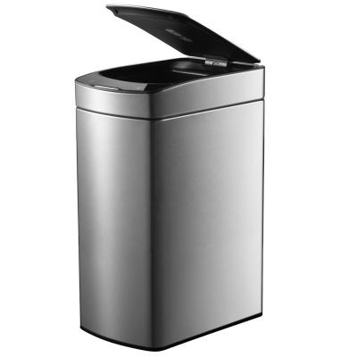 China Sustainable Household Sensor Tech Production Smart Stainless Steel Trash Bin Set for sale