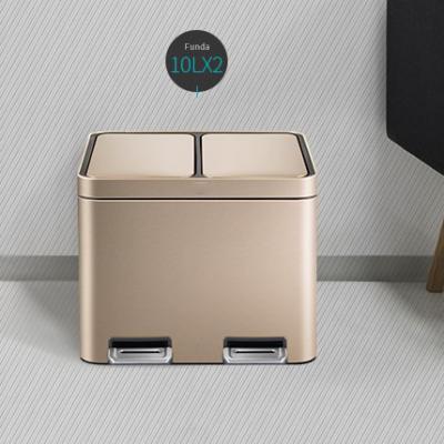 China Sustainable 28L Mini Desktop Trash Can Foot Press Trash Can Kick Kitchen Trash Can for sale