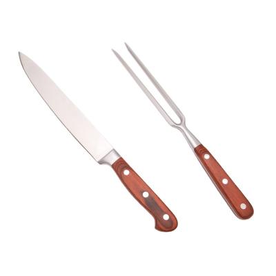 China Modern Spot Goods Meat Carving Knife and Fork Set Two Piece Stainless Steel 8