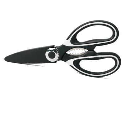 China 2CR14 hot selling premium ultra sharp heavy duty stainless steel kitchen shears and multi purpose scissors for cutting food for sale