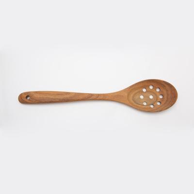 China Good Quality Sustainable Acacia Wood Slotted Spoon For Kitchen Utensils for sale