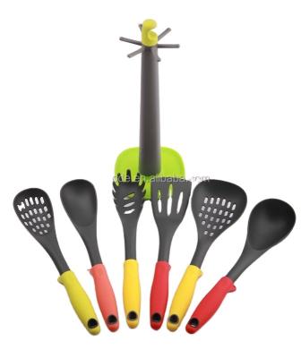 China Food Grade Nylon Stocked Non Stick Cooking Utensils With Kitchen Dish Rack for sale