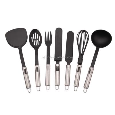 China Sustainable New Design Food Grade Nylon Kitchen Utensils With Stainless Steel Handle Kitchen Tools for sale