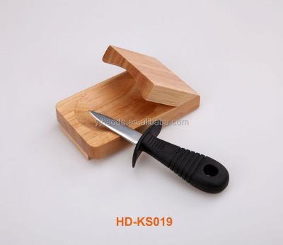 China Sustainable Hot Selling Oyster Opener Oyster Knife With Wooden Block Shell Knife for sale