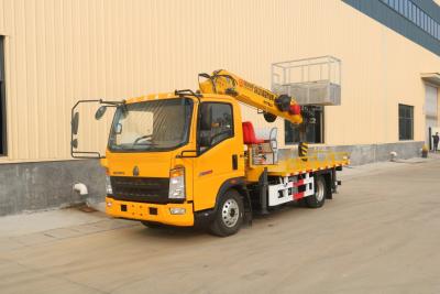 China Teleskopische Flugplattform Lkw 21 Meter HOWO Marke Boom Lift Cherry Picker Lkw zu verkaufen