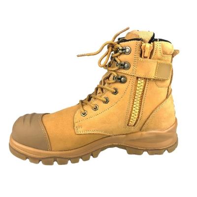 China Steel Toe Australia Outdoor High Heel Men High Quality Stylish Yellow Nubuck Leather Steel Toe Safety Shoes for sale