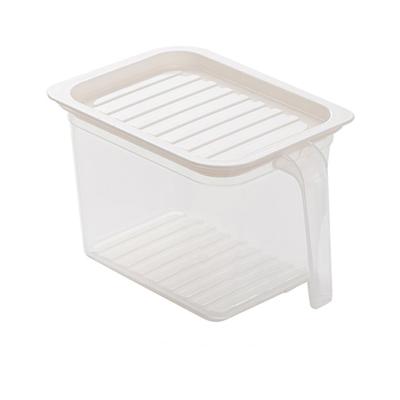 China Freshness Preservation PP Refrigerator Crisper Sealed Food Fruit Storage Box Plastic Kitchen Storage Box With Handle for sale