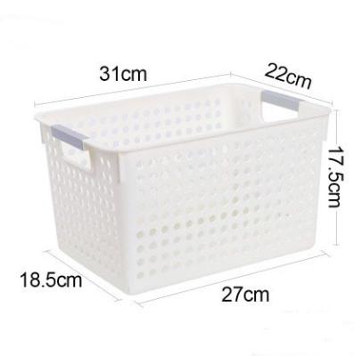 China Viable White Sundries Basket Storage Basket Kitchen Storage Fruits And Vegetables Plastic Storage Box for sale