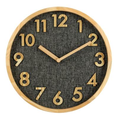 China Contemporary Natural Digital 3d Wooden Wall Clock Custom For Home Decorative Elegant Antique Body Customized Wood Personalized for sale